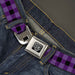 BD Wings Logo CLOSE-UP Full Color Black Silver Seatbelt Belt - Buffalo Plaid Black/Purple Webbing Seatbelt Belts Buckle-Down   