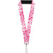 Lanyard - 1.0" - Hibiscus Neon Pink White Lanyards Buckle-Down   