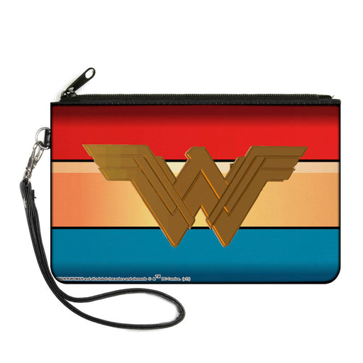 Canvas Zipper Wallet - LARGE - Wonder Woman 2017 Icon Stripe Red Golds Blue Canvas Zipper Wallets DC Comics   