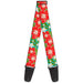Guitar Strap - Hibiscus & Plumerias Turquoise Greed Red White Guitar Straps Buckle-Down   