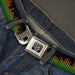 BD Wings Logo CLOSE-UP Full Color Black Silver Seatbelt Belt - DC Equalizer Webbing Seatbelt Belts Buckle-Down   