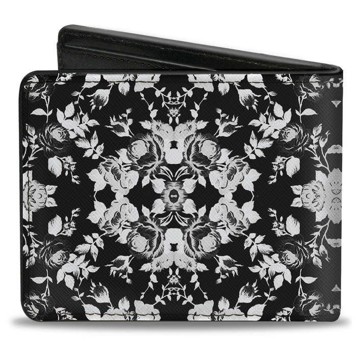 Bi-Fold Wallet - Floral Collage Black Gray White Bi-Fold Wallets Buckle-Down   