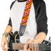 Guitar Strap - Hot Dogs Buffalo Plaid White Red Guitar Straps Buckle-Down   
