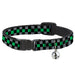 Cat Collar Breakaway - Checker Black Gray 1 Green Breakaway Cat Collars Buckle-Down   