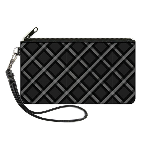Canvas Zipper Wallet - SMALL - Buffalo Plaid X Charcoal Black Gray Canvas Zipper Wallets Buckle-Down   