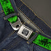 BD Wings Logo CLOSE-UP Full Color Black Silver Seatbelt Belt - Palm Trees/Rings Greens/Blacks Webbing Seatbelt Belts Buckle-Down   