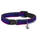 Cat Collar Breakaway - Hash Mark Stripe Navy Turquoise Fuchsia White Breakaway Cat Collars Buckle-Down   