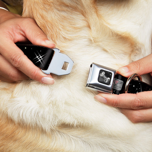 Dog Bone Seatbelt Buckle Collar - Deep Space Black/White Seatbelt Buckle Collars Buckle-Down   