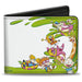 Bi-Fold Wallet - Nick 90's 9-Character Mash Up Collage + NICKELODEON Splat Logo White Bi-Fold Wallets Nickelodeon   