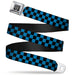 BD Wings Logo CLOSE-UP Full Color Black Silver Seatbelt Belt - Checker Black/Turquoise Webbing Seatbelt Belts Buckle-Down   