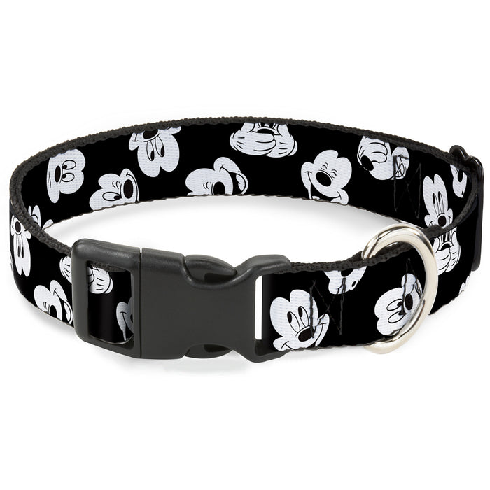 Plastic Clip Collar - Mickey Mouse Expressions Scattered Black/White Plastic Clip Collars Disney   