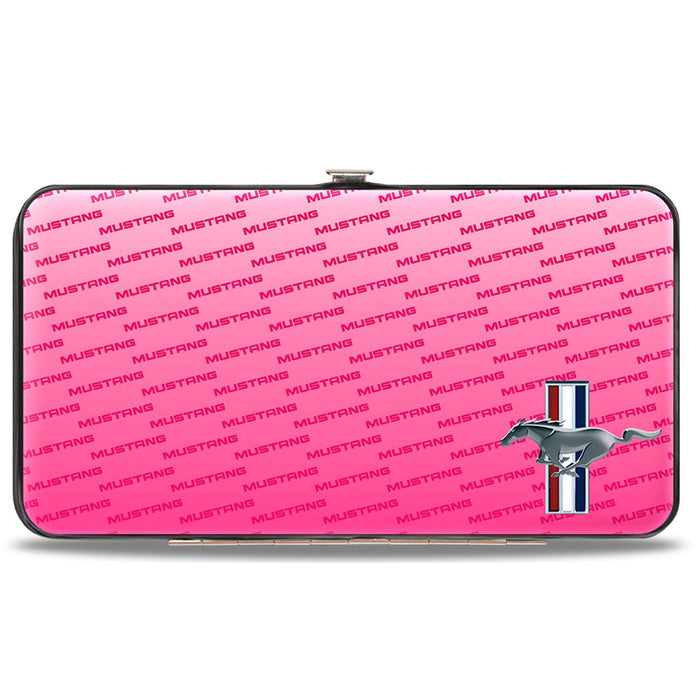 Hinged Wallet - Ford Mustang w Bars CORNER w Text PINK Hinged Wallets Ford   