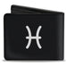 Bi-Fold Wallet - Zodiac PISCES Symbol Black White Bi-Fold Wallets Buckle-Down   
