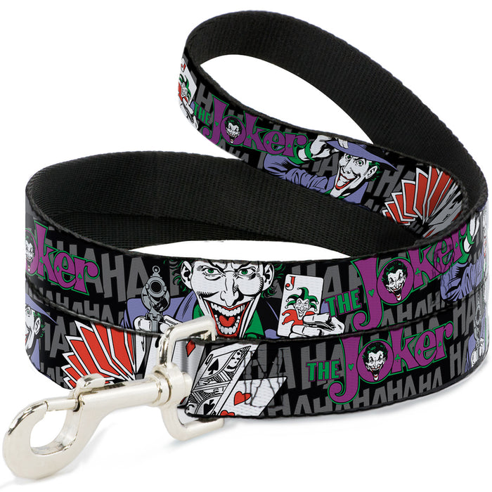 Dog Leash - The Joker Pose/Cards/HAHAHAHA Black/Gray Dog Leashes DC Comics   