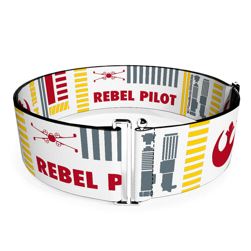 Cinch Waist Belt - Star Wars REBEL PILOT Rebel Alliance Insignia Lightsaber X-Wing Fighter White Red Yellow Gray Womens Cinch Waist Belts Star Wars   