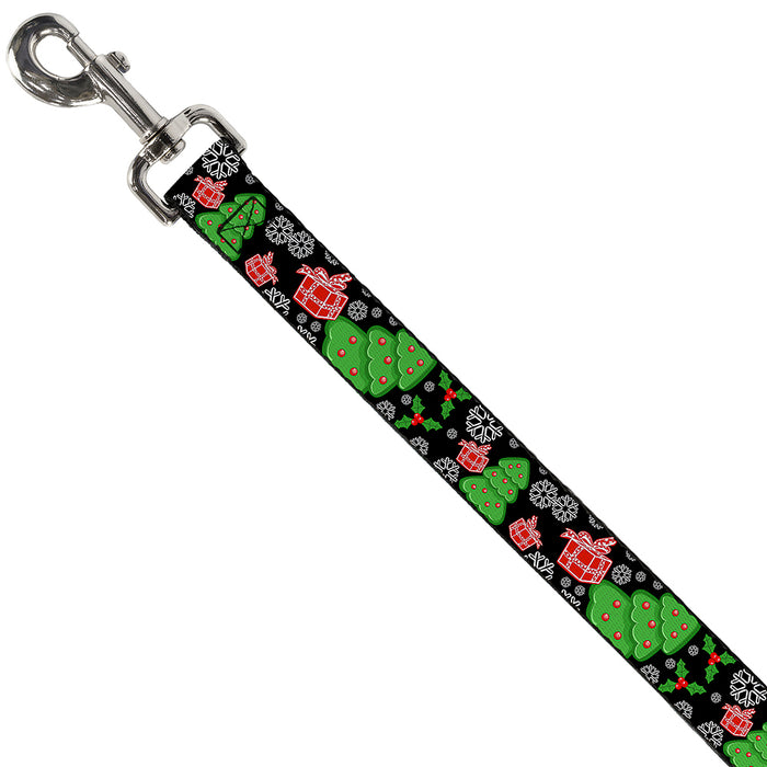 Dog Leash - Christmas Collage Black/White/Green/Red Dog Leashes Buckle-Down   