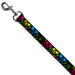 Dog Leash - Mickey Expressions/Paint Splatter Black/Multi Neon Dog Leashes Disney   