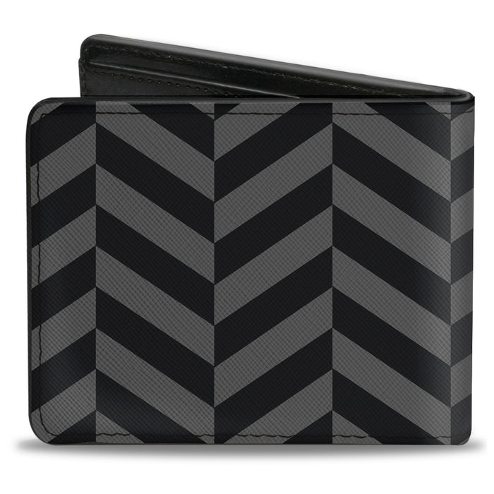Bi-Fold Wallet - Herringbone Black Gray Bi-Fold Wallets Buckle-Down   