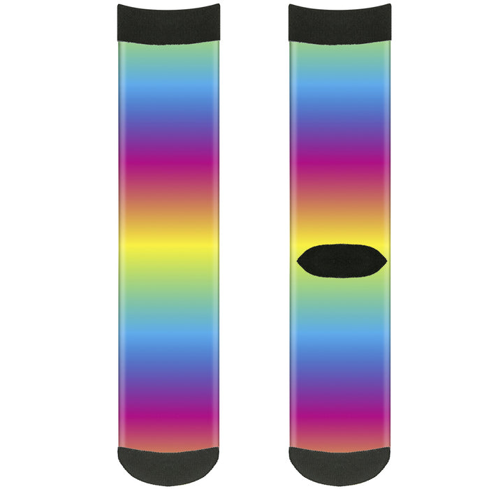 Sock Pair - Polyester - Rainbow Ombre - CREW Socks Buckle-Down   
