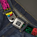 BD Wings Logo CLOSE-UP Full Color Black Silver Seatbelt Belt - Jagged Steps Stripe Greens Webbing Seatbelt Belts Buckle-Down   