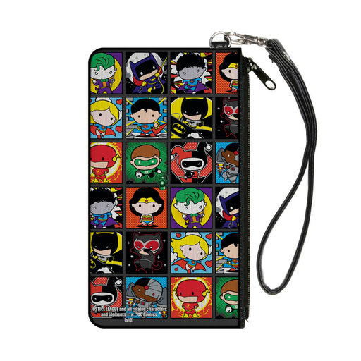 Canvas Zipper Wallet - SMALL - Justice League Comics 12-Chibi Character Pose Blocks Canvas Zipper Wallets DC Comics   