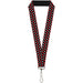 Lanyard - 1.0" - Mini Checker Black Gray 3 Red Lanyards Buckle-Down   