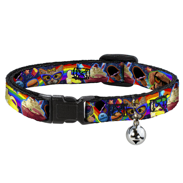 Cat Collar Breakaway Pets Snacks Rainbow Collage Buckle Down