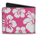 Bi-Fold Wallet - Hibiscus Neon Pink White Bi-Fold Wallets Buckle-Down   