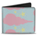 Bi-Fold Wallet - Cloudy Starry Sky Aqua Pink Yellow Bi-Fold Wallets Buckle-Down   