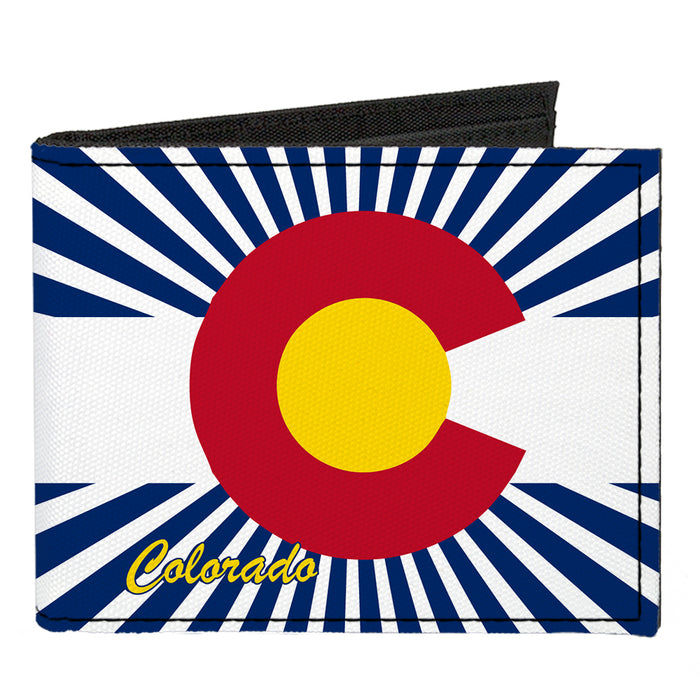 Canvas Bi-Fold Wallet - Colorado Flag Rays Blue White Canvas Bi-Fold Wallets Buckle-Down   