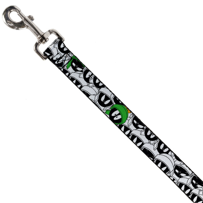 Dog Leash - Marvin the Martian Expressions Stacked White/Black/Green/Gold Dog Leashes Looney Tunes   