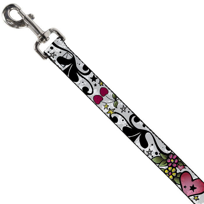 Dog Leash - Mom & Dad CLOSE-UP White Dog Leashes Buckle-Down   