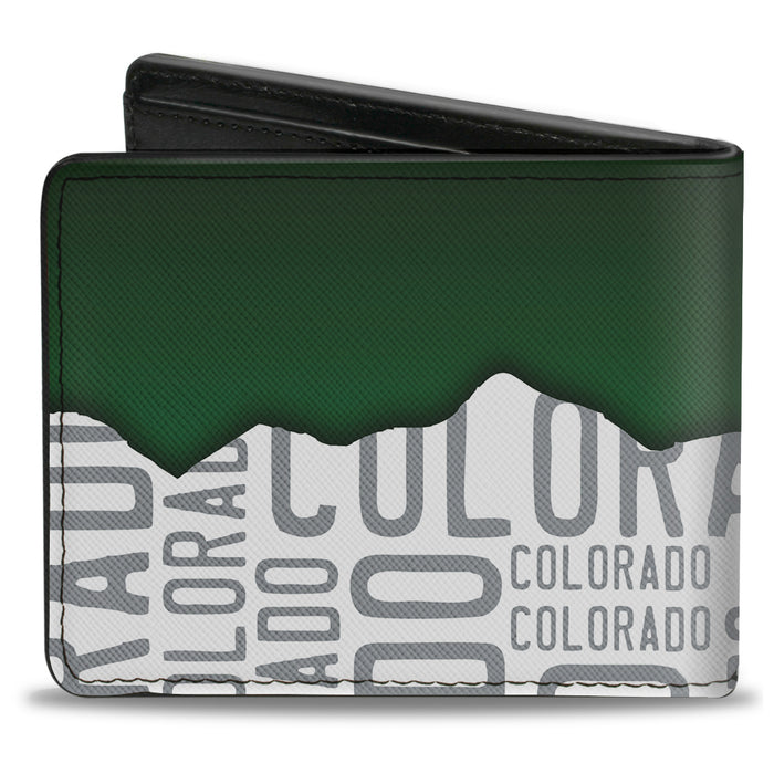 Bi-Fold Wallet - Colorado Mountains Green White Gray Text Bi-Fold Wallets Buckle-Down   
