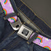 BD Wings Logo CLOSE-UP Full Color Black Silver Seatbelt Belt - Rainbows & Stars Scattered Lavender Webbing Seatbelt Belts Buckle-Down   