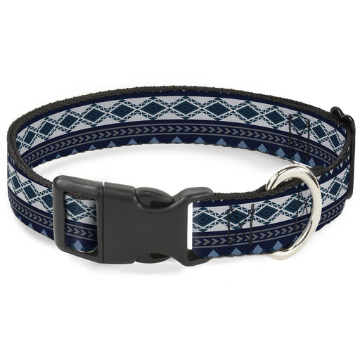 Plastic Clip Collar - Aztec4 Blues/White/Gray Plastic Clip Collars Buckle-Down   