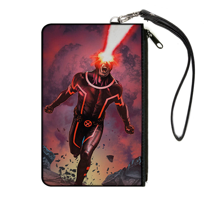 MARVEL X-MEN Canvas Zipper Wallet - LARGE - New X-Men Cyclops Action Optic Blast Pose Reds Canvas Zipper Wallets Marvel Comics   