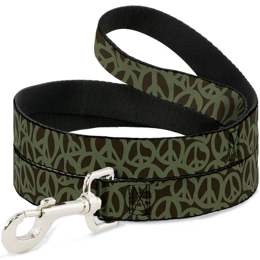 Dog Leash - Peace Brown/Olive Dog Leashes Buckle-Down   