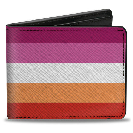 Bi-Fold Wallet - Flag Lesbian Five Stripe Oranges White Pinks Bi-Fold Wallets Buckle-Down   