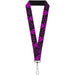 Lanyard - 1.0" - Skull w Babies Black Fuchsia Lanyards Buckle-Down   