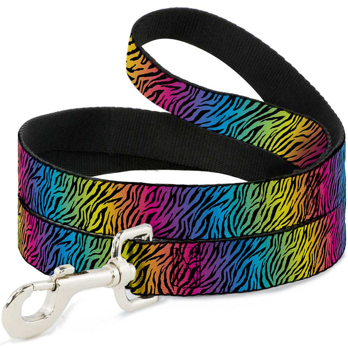 Dog Leash - Zebra Rainbow Ombre Dog Leashes Buckle-Down   