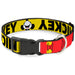Plastic Clip Collar - MICKEY Smiling Up Pose Flip/Buttons Yellow/Black/Red Plastic Clip Collars Disney   