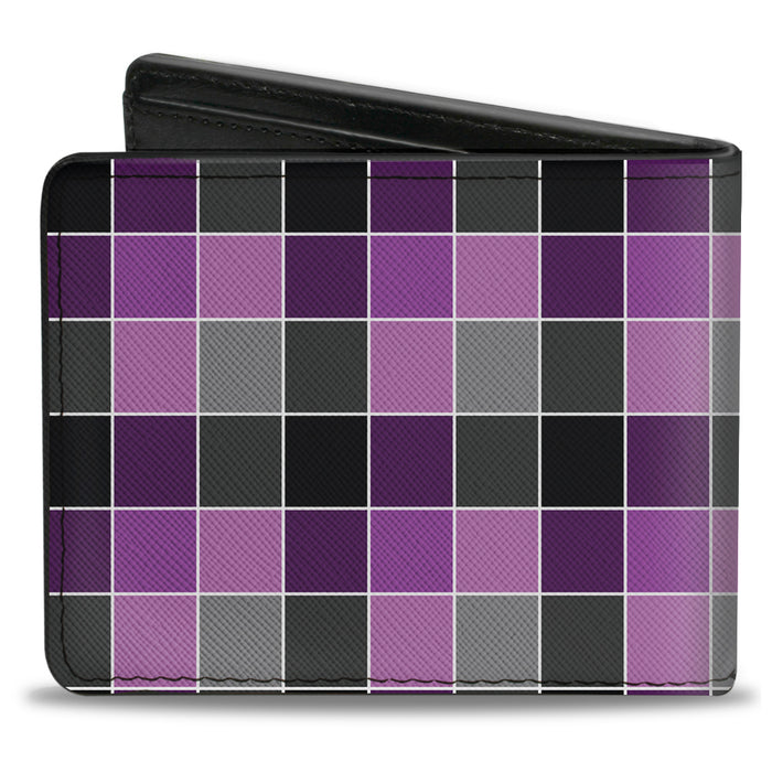 Bi-Fold Wallet - Checker Mosaic Purple Bi-Fold Wallets Buckle-Down   
