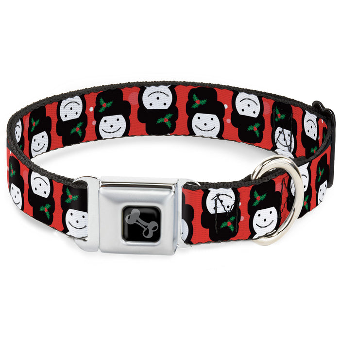 Dog Bone Black/Silver Seatbelt Buckle Collar - Christmas Snowman Flip Red/White Seatbelt Buckle Collars Buckle-Down   