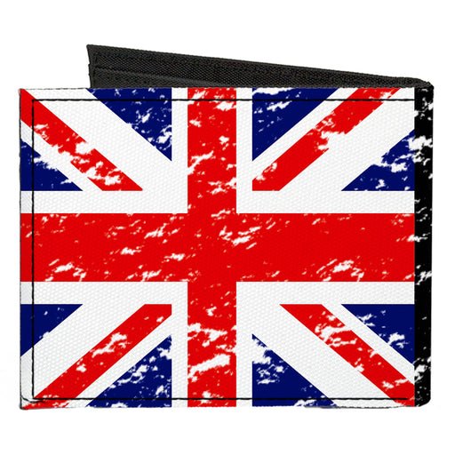 Canvas Bi-Fold Wallet - United Kingdom Flags Weathered Canvas Bi-Fold Wallets Buckle-Down   