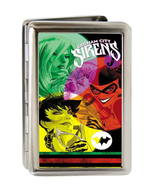 Business Card Holder - LARGE - GOTHAM CITY SIRENS Issue #14 Cover FCG Black Multi Color Metal ID Cases DC Comics   
