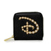 Women's Zip Around Wallet Square - Disney Signature D Logo Faux Pearls Mini Clutch Wallets Disney   