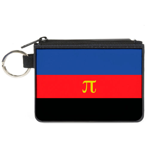 Canvas Zipper Wallet - MINI X-SMALL - Flag Polyamorous Pi Symbol Blue Red Black Yellow Canvas Zipper Wallets Buckle-Down   