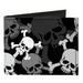 Canvas Bi-Fold Wallet - Top Skulls Stacked Black Gray White Canvas Bi-Fold Wallets Buckle-Down   