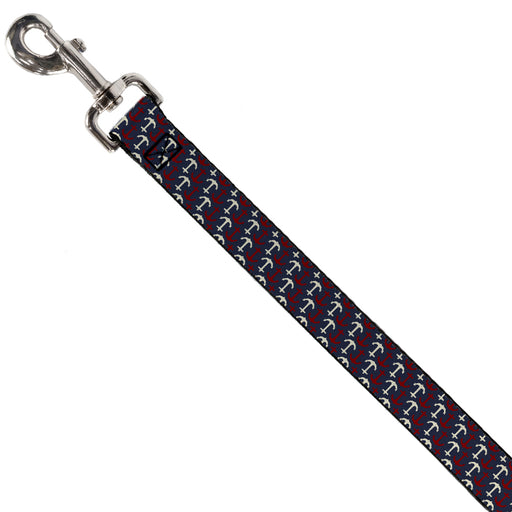 Dog Leash - Anchor3 Flip Navy/Red/Cream Dog Leashes Buckle-Down   