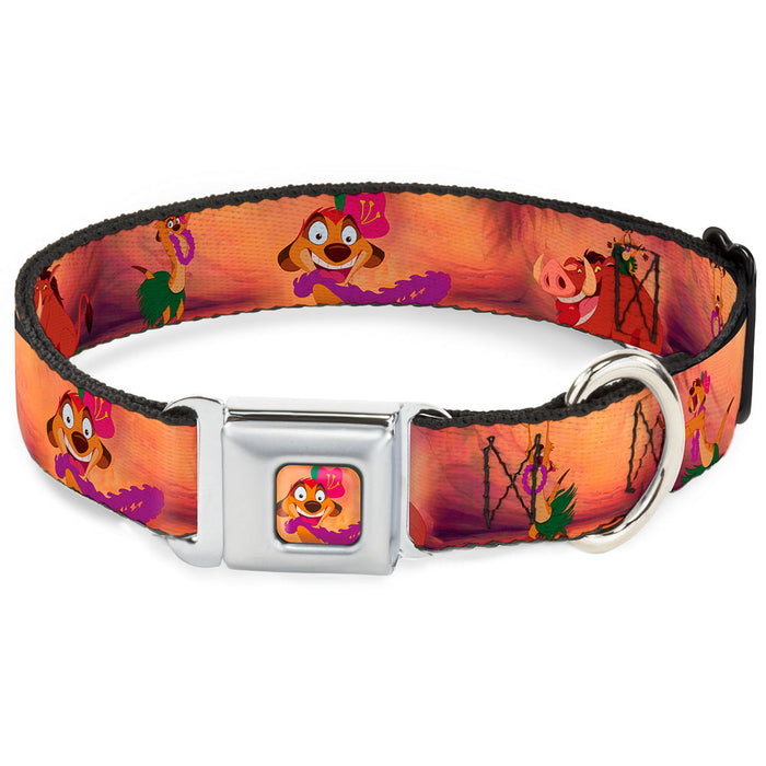 Timon Hula Pose Full Color Seatbelt Buckle Collar - Timon & Pumba The Hula Song Poses Seatbelt Buckle Collars Disney   